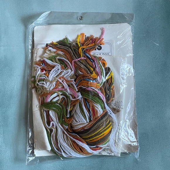 Dimensions Needlepoint Kit Animal Snackers 16”x16” Vintage 1980 - Picture 2 of 4